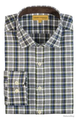 Chemise Verney Carron Cheverny Kaki Et Bleu