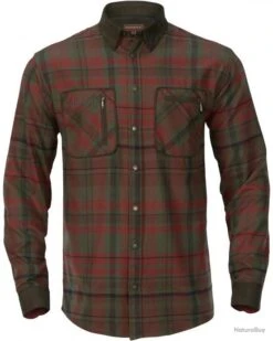 Härkila Chemise Chaude Pajala Couleur Rouge Kaki.