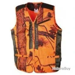 GILET DE CHASSE CAMO ORANGE ANTI RONCES 251N