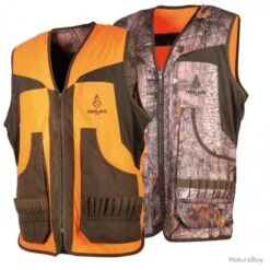 GILET REVERSIBLE TREELAND ORANGE / CAMO FOREST T610