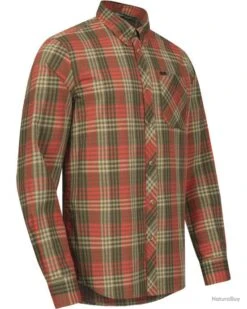 Chemise Levin Couleur Marron Et Orange à Carreaux -Magasin Du Chasseur 00003 Chemise Levin Couleur marron et orange a carreaux Taille L