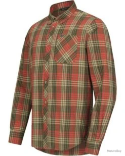 Chemise Levin Couleur Marron Et Orange à Carreaux -Magasin Du Chasseur 00004 Chemise Levin Couleur marron et orange a carreaux Taille L