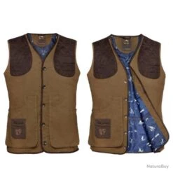 Gilet De Chasse Club Interchasse Thibault Sans Broderie Marron