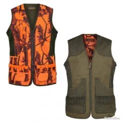 Gilet De Chasse Sans Manches Savane Réversible Kaki GhostCamo Blaze Percussion