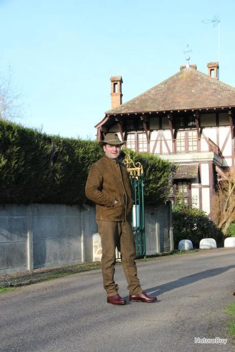 Pantalon En Cuir Marron Cuivré Chasse Elégance - CE66 4 Pantalon En Cuir Marron Cuivré Chasse Elégance - CE66 – Image 4